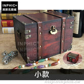 INPHIC-木質老式木盒藏寶箱儲物箱道具收納箱仿古海盜復古木箱-小款